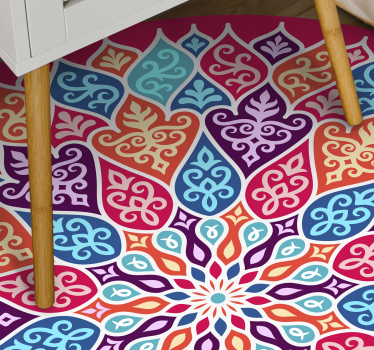 Flerfärgad mandala matta - Tenstickers