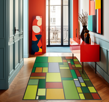 Flerfärgad retro mosaik Vinylmatta geometrisk - Tenstickers
