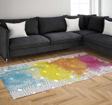 Flerfärgade geometriska mönster Vinylmatta modern - Tenstickers