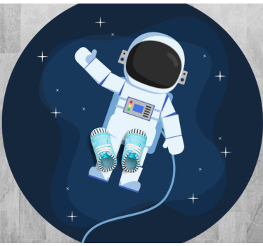 Flytande rymdman tecknad stjärnmatta - Tenstickers