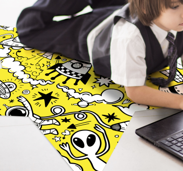 Främmande doodle stjärna Vinylmatta Barn - Tenstickers