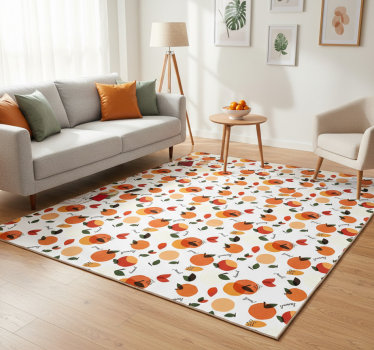 Fruktinspirerad arrangemang vinylmatta blommor och växter - Tenstickers