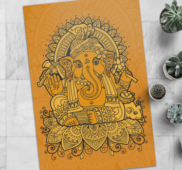 Ganesh-illustration Vinylmatta etnisk - Tenstickers