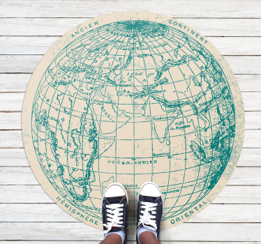 Geografisk jordglobdesign Vinylmatta Världskarta - Tenstickers