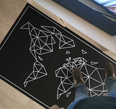 Geometrisk illustration Vinylmatta Världskarta - Tenstickers