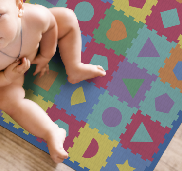 Geometrisk gummi imitation baby matta - Tenstickers