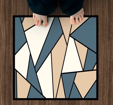 Grå och beige sektioner Vinylmatta geometrisk - Tenstickers