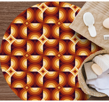 Geometriska retrocirkler retro matta - Tenstickers