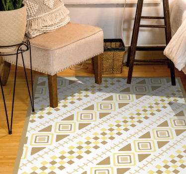 Gult mönster mosaik Vinylmatta geometrisk - Tenstickers