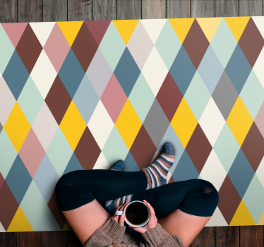 Geometriskt mönstrat golvbeläggning vinylmatta - Tenstickers
