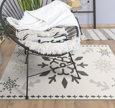 Geometriskt snöflingemönster Vinylmatta Jul - Tenstickers