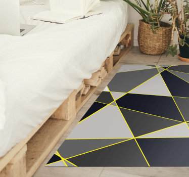 Grå triangellinjer Vinylmatta geometrisk - Tenstickers