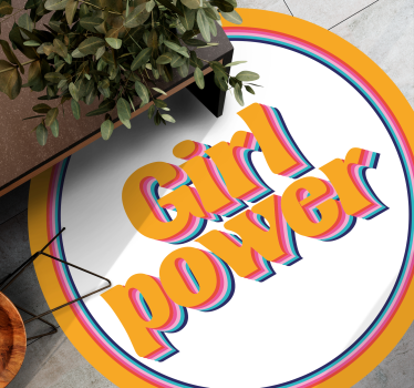 Girl power citat med blommor skräddarsydda mattor - Tenstickers