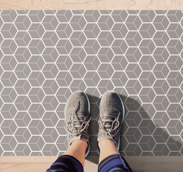 Grå och vita hexagonmönster geometriska mattor - Tenstickers