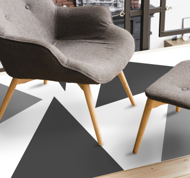 Grå triangel geometrisk vinylmatta - Tenstickers