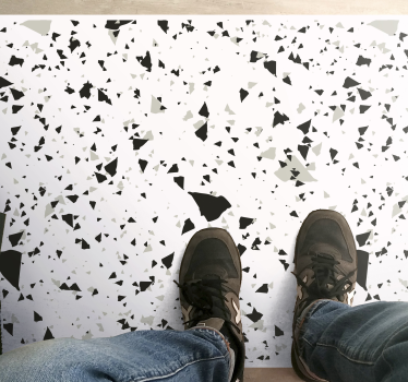 Grå, vit och svart terrazzo textur matta - Tenstickers
