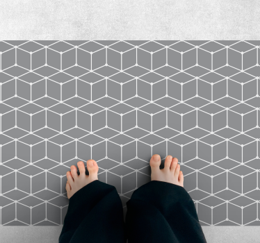 Grått elegant mönster Vinylmatta geometrisk - Tenstickers