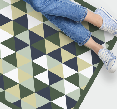 Gröna och blå nordiska trianglar geometrisk matta - Tenstickers