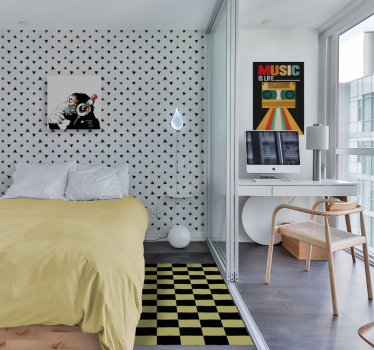 Gul och svart vinylmatta geometrisk - Tenstickers