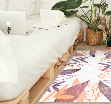 Guld dekorativa blad hemmakontor vinyl matta - Tenstickers