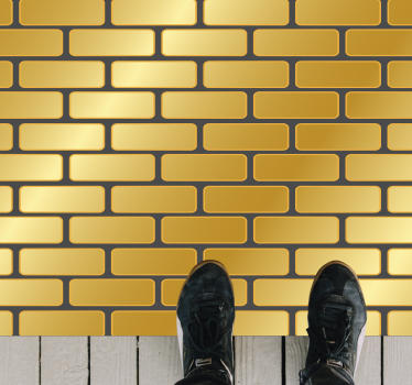 Guld tegelvägg illustration samtida mattor - Tenstickers