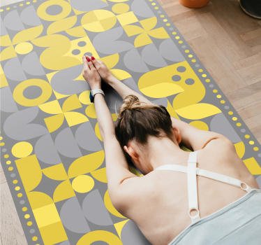 Gult geometriskt mönster Vinylmatta geometrisk - Tenstickers