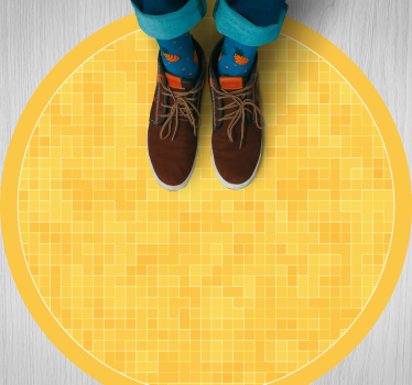 Gult mosaikmönster Vinylmatta geometrisk - Tenstickers