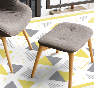 Gult triangelmönster Vinylmatta geometrisk - Tenstickers
