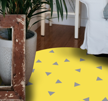 Gul triangeldesign Vinylmatta geometrisk - Tenstickers