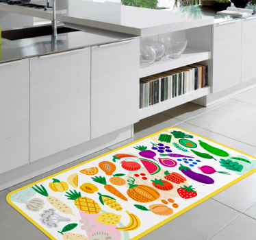 Hälsosam kost kök vinyl matta - Tenstickers