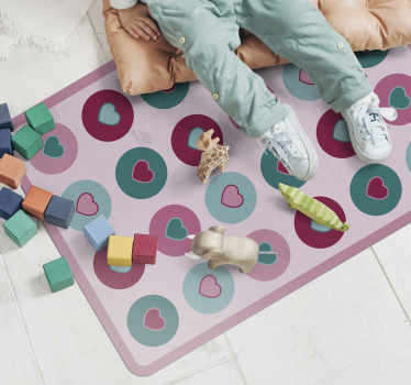 Hjärtan barn vinyl matta - Tenstickers