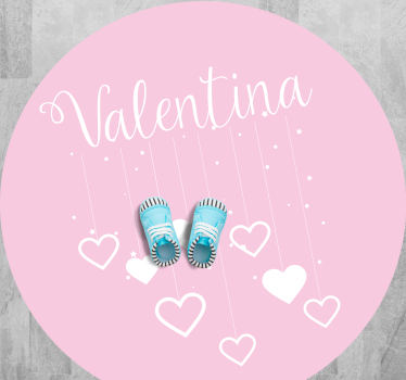 Hängande rosa hjärtan med namn Andra Vinylmattor - Tenstickers