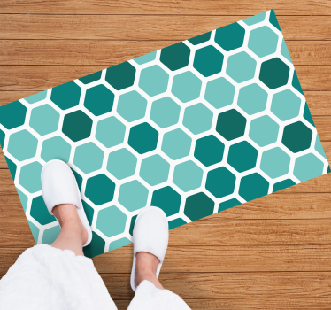 Grönt bikakemotiv Vinylmatta geometrisk - Tenstickers