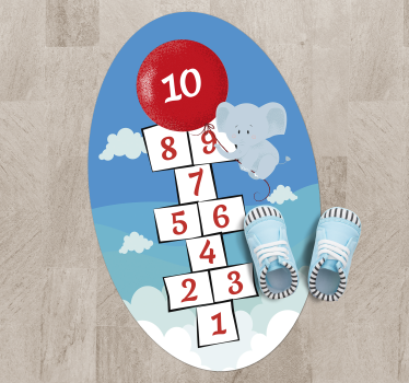 Hopscotch ballong elefant Vinylmatta Barn - Tenstickers