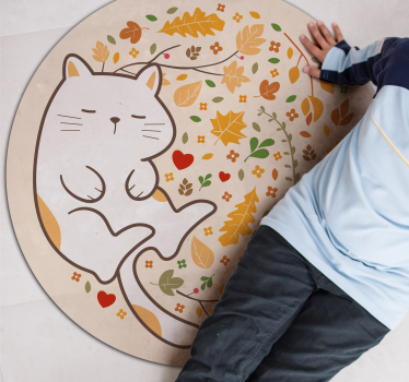 Höst katt illustration Andra Vinylmattor - Tenstickers