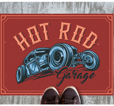 Hot rod bil koncept vardagsrum matta - Tenstickers