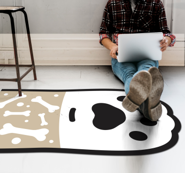 Hund tass tryck och ben djur matta - Tenstickers