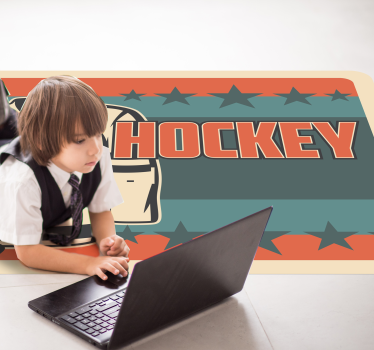 Ishockey med spelare och stjärnor vinylmatta - Tenstickers