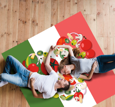 Italien mat flagga vinyl karta matta - Tenstickers