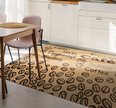 Italienska kaffetyper vinylmattor - Tenstickers