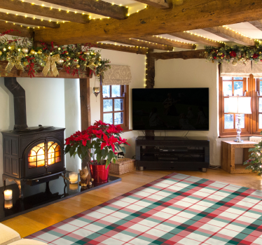Jul tartan modern geometrisk matta - Tenstickers