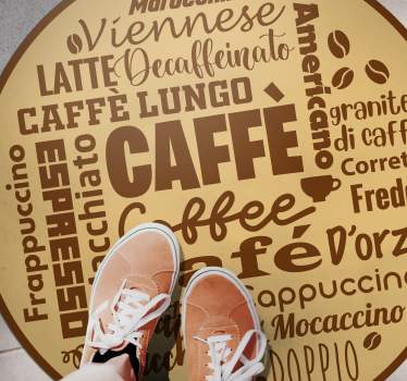 Kaffe mittpunkten Vinylmattor med fraser - Tenstickers