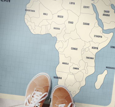 Kartkort av africa vinyl map matta - Tenstickers
