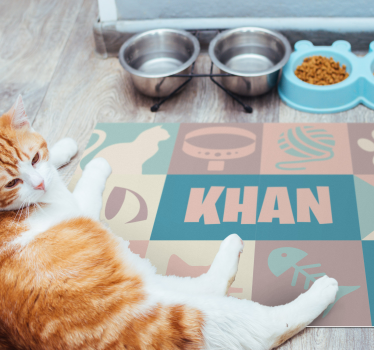 Katter personlig djurmatta - Tenstickers