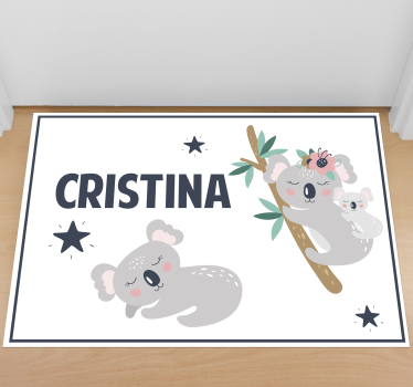 Koala familjen kul Vinylmatta namn - Tenstickers