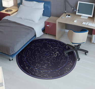 Konstellation cirkulär Vinylmatta Världskarta - Tenstickers