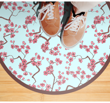 Körsbärsblommönster Vinylmatta blommor och växter - Tenstickers