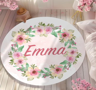 Krona av blommor vinylmatta namn - Tenstickers