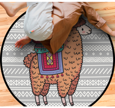 Lama med dekorationer djurmatta - Tenstickers