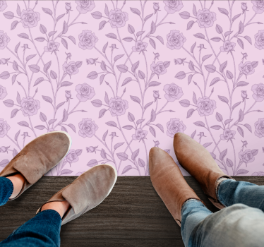 Lavendel blommönster Vinylmatta blommor och växter - Tenstickers